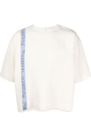 J.W.Anderson Logo-stripe cotton-blend T-shirt
