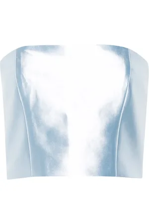 ROTATE Shiny Suiting cropped top