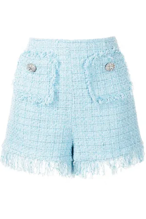 BLUMARINE Tweed fringed shorts