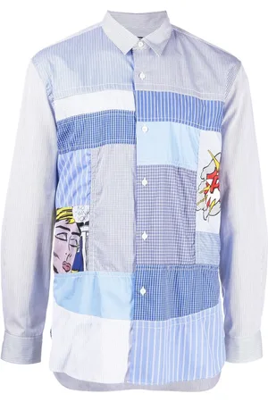 JUNYA WATANABE Striped patchwork long sleeve shirt