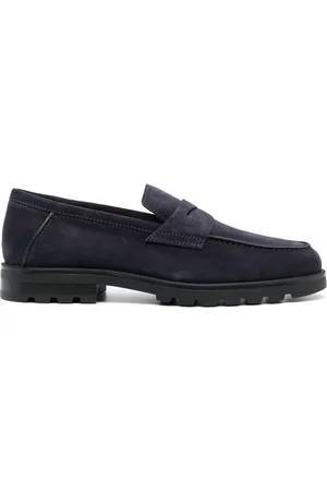 santoni Rock penny-slot suede loafers