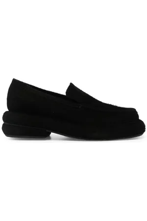 ECKHAUS LATTA Stacked slip-on suede loafers