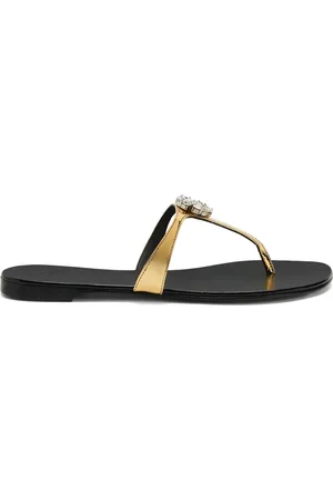 Giuseppe Zanotti Brionne crystal-embellished metallic flat sandals