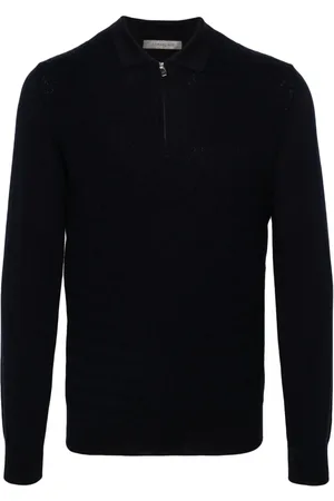 corneliani Long-sleeved virgin wool polo shirt