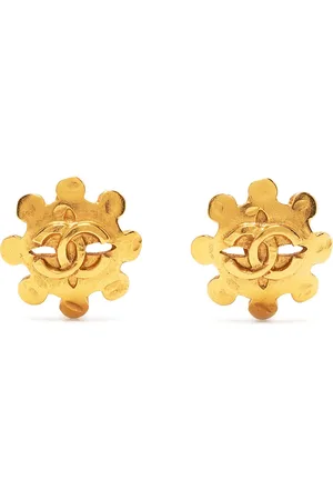 CHANEL 1994 CC floral clip-on earrings