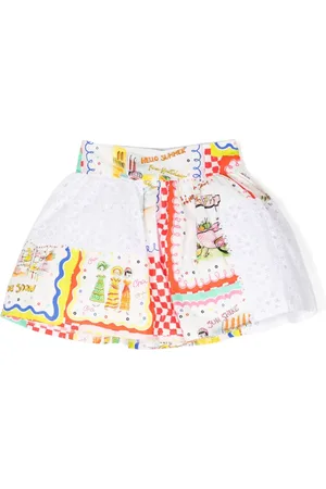 Simonetta Graphic-print panelled skirt