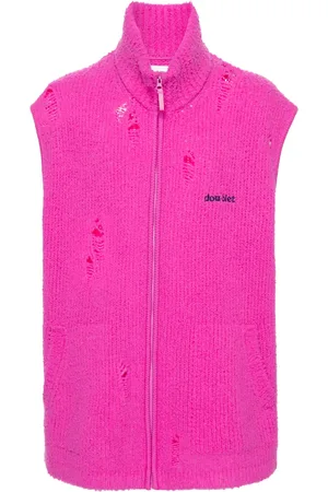 DOUBLET Embroidered-logo distressed vest