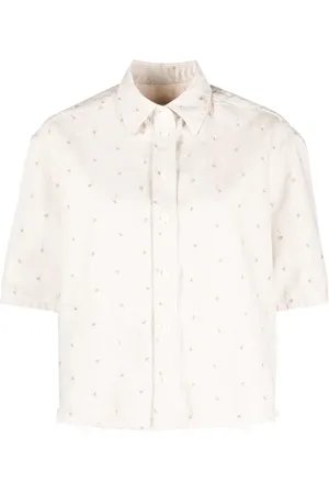 Lanvin Embroidered boxy denim shirt