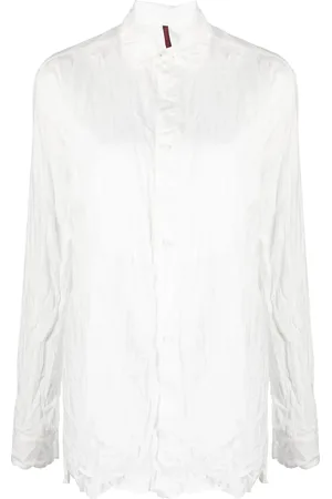 DANIELA GREGIS Crinkled long-sleeve cotton shirt