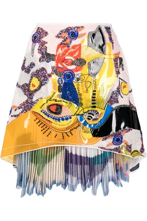 MATICEVSKI Appliqué-detail printed skirt