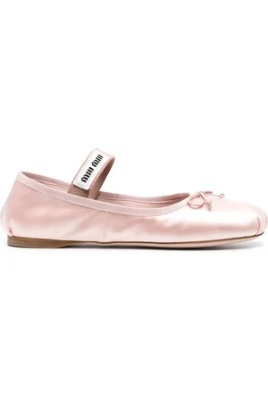 Miu Miu Logo-patch satin ballet flats
