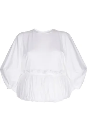 ENFÖLD Long-sleeve puffball-hem blouse