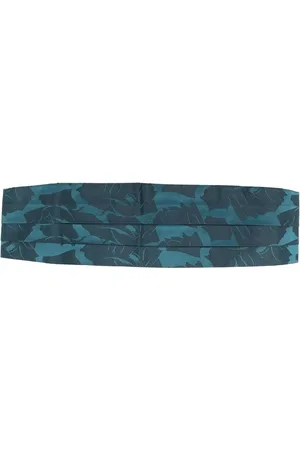 Saint Laurent 1990s abstract print silk smoking belt