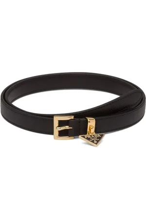 Prada Triangle-logo leather belt