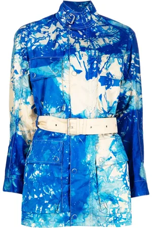 Stain Shade Belted tie dye-print jacket