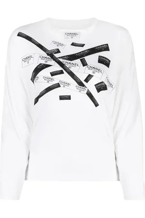 CHANEL 2016 logo-print cotton T-shirt