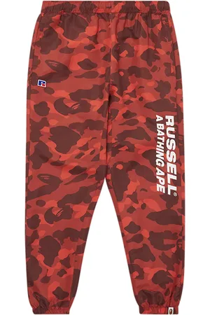A Bathing Ape X Russell Athletic Color Camo track pants