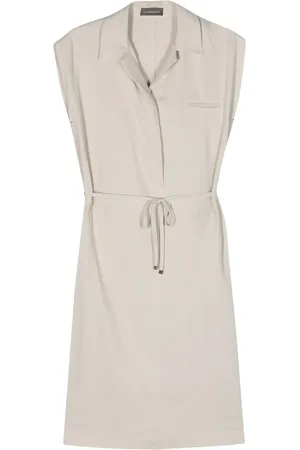 LORENA ANTONIAZZI Belted midi shirt dress