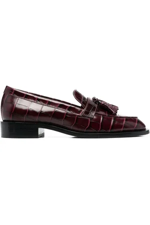Stuart Weitzman Tassel-detail crocodile loafers