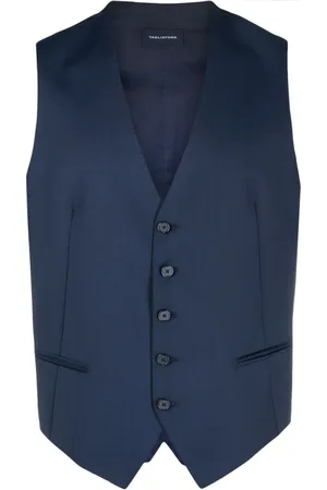 TAGLIATORE Virgin wool button-up waistcoat