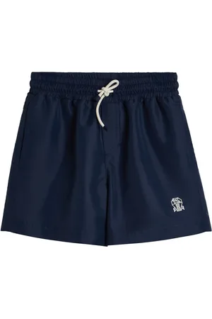 Brunello Cucinelli Logo-embroidered swim shorts