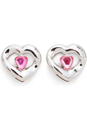 Saint Laurent Heart rhinestone clip-on earrings