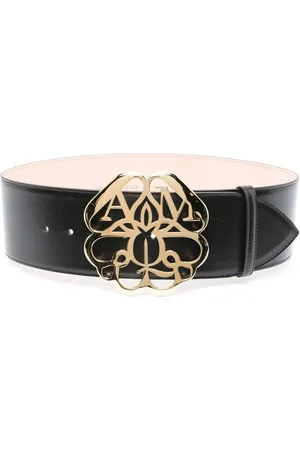 Alexander McQueen Logo-plaque leather belt