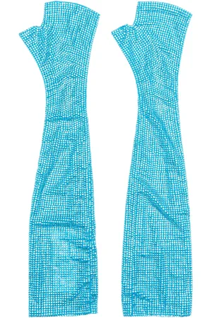 GIUSEPPE DI MORABITO Crystal-embellished mesh gloves