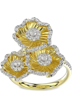 Marchesa Notte 18kt yellow Halo Flower diamond ring
