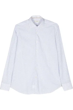 Tintoria Mattei Geometric-print cotton shirt