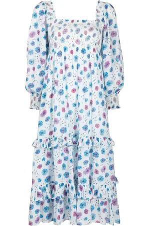 LOVESHACKFANCY Floral-print tiered midi dress