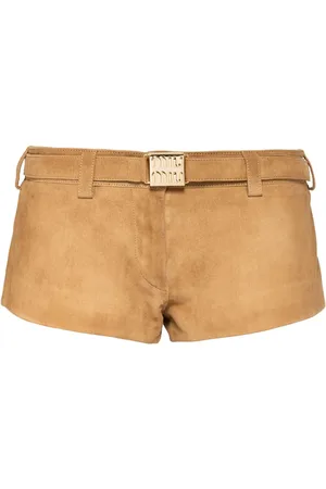 Miu Miu Belted suede shorts