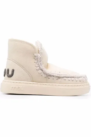 Mou Crochet stitch-trim sneaker boots