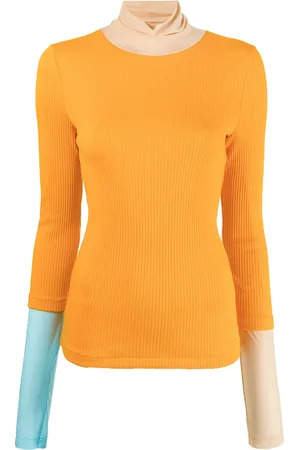 ENFÖLD Layered contrast-cuff knitted top