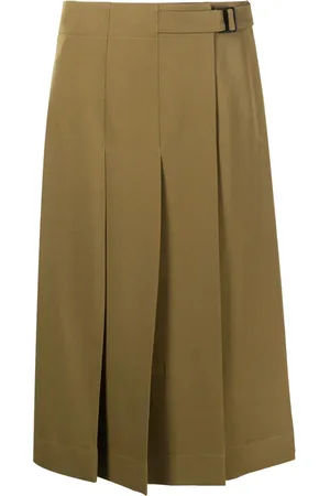 LEMAIRE Pleated wool wrap skirt