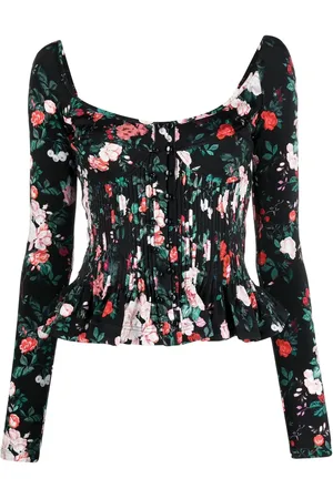 Paco rabanne Floral-print corset-style blouse