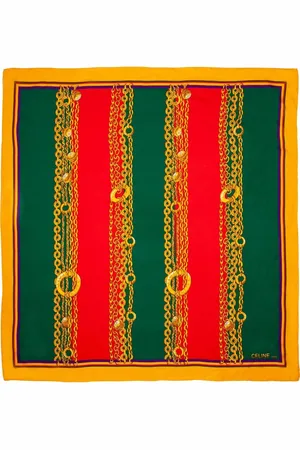 Céline 1980s pre-owned chain-link print scarf