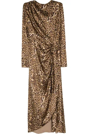 Costarellos Lala leopard-print draped dress
