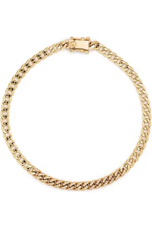 EF Collection 14kt yellow diamond curb chain bracelet