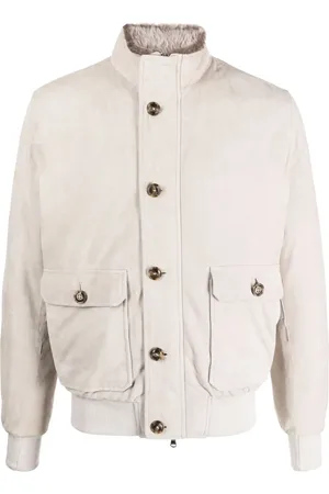 BARBA Spread-collar suede shirt jacket