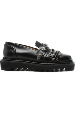 TOGA PULLA Ring-detail leather loafers
