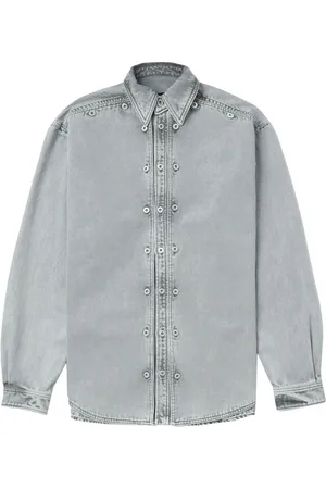 Y / PROJECT Light wash layered denim shirt