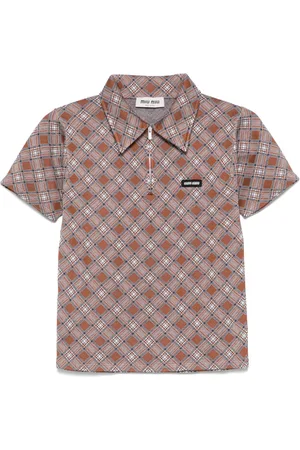 Miu Miu Silk knitted polo top