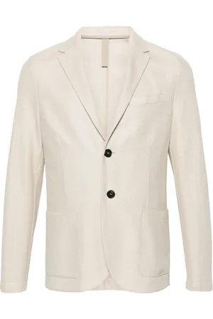 Harris Wharf London Single-breasted linen blend blazer