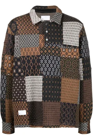 4SDESIGNS Patchwork wool shirt