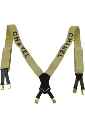 CHANEL 1990-2000s logo-print suspenders
