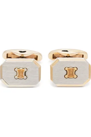 Céline 1980s Triomphe plaque cufflinks