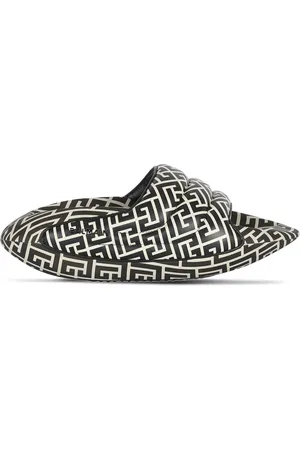 Balmain B-IT monogram-print slides