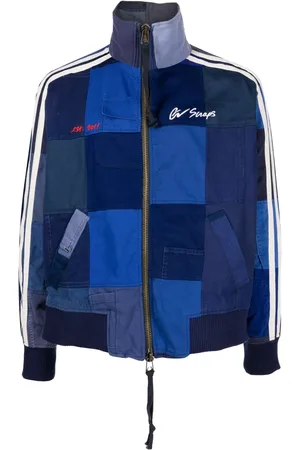 GREG LAUREN Logo-embroidered patchwork jacket