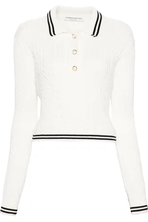 Alessandra Rich Cable-knit polo top